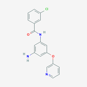 molecular formula C18H14ClN3O2 B448625 N-[3-amino-5-(pyridin-3-yloxy)phenyl]-3-chlorobenzamide 