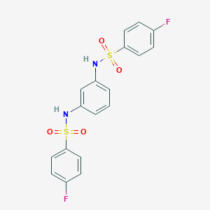 molecular formula C18H14F2N2O4S2 B448626 4-FLUORO-N-[3-(4-FLUOROBENZENESULFONAMIDO)PHENYL]BENZENE-1-SULFONAMIDE 