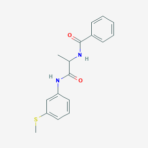 molecular formula C17H18N2O2S B4486275 N-(1-methyl-2-{[3-(methylthio)phenyl]amino}-2-oxoethyl)benzamide 