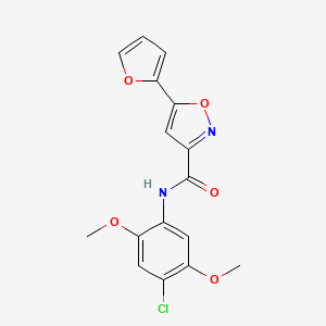 molecular formula C16H13ClN2O5 B4486278 N-(4-chloro-2,5-dimethoxyphenyl)-5-(2-furyl)-3-isoxazolecarboxamide 