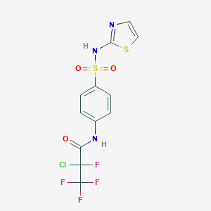 molecular formula C12H8ClF4N3O3S2 B448633 2-CHLORO-2,3,3,3-TETRAFLUORO-N~1~-{4-[(1,3-THIAZOL-2-YLAMINO)SULFONYL]PHENYL}PROPANAMIDE 