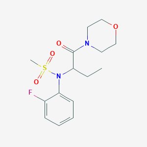 molecular formula C15H21FN2O4S B4486355 N-(2-fluorophenyl)-N-[1-(morpholin-4-yl)-1-oxobutan-2-yl]methanesulfonamide 