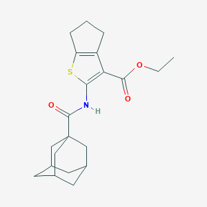 molecular formula C21H27NO3S B448638 ethyl 2-((3r,5r,7r)-adamantane-1-carboxamido)-5,6-dihydro-4H-cyclopenta[b]thiophene-3-carboxylate CAS No. 299950-96-2