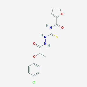 molecular formula C15H14ClN3O4S B448645 N-({2-[2-(4-chlorophenoxy)propanoyl]hydrazinyl}carbonothioyl)furan-2-carboxamide 