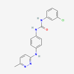 molecular formula C18H16ClN5O B4486496 N-(3-chlorophenyl)-N'-{4-[(6-methyl-3-pyridazinyl)amino]phenyl}urea 