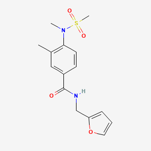 molecular formula C15H18N2O4S B4486538 N-[(FURAN-2-YL)METHYL]-3-METHYL-4-(N-METHYLMETHANESULFONAMIDO)BENZAMIDE 