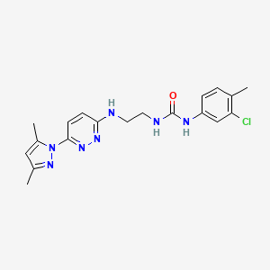 molecular formula C19H22ClN7O B4486555 N-(3-chloro-4-methylphenyl)-N'-(2-{[6-(3,5-dimethyl-1H-pyrazol-1-yl)-3-pyridazinyl]amino}ethyl)urea 