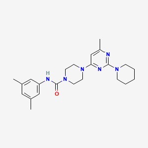 molecular formula C23H32N6O B4486565 N-(3,5-Dimethylphenyl)-4-[6-methyl-2-(piperidin-1-YL)pyrimidin-4-YL]piperazine-1-carboxamide 