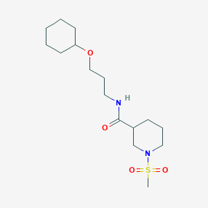 molecular formula C16H30N2O4S B4486582 N-[3-(CYCLOHEXYLOXY)PROPYL]-1-METHANESULFONYLPIPERIDINE-3-CARBOXAMIDE 