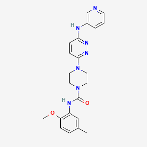 molecular formula C22H25N7O2 B4486634 N-(2-methoxy-5-methylphenyl)-4-[6-(pyridin-3-ylamino)pyridazin-3-yl]piperazine-1-carboxamide 