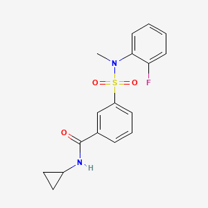 molecular formula C17H17FN2O3S B4486669 N-cyclopropyl-3-{[(2-fluorophenyl)(methyl)amino]sulfonyl}benzamide 
