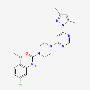 molecular formula C21H24ClN7O2 B4486676 N-(5-chloro-2-methoxyphenyl)-4-[6-(3,5-dimethyl-1H-pyrazol-1-yl)-4-pyrimidinyl]-1-piperazinecarboxamide 