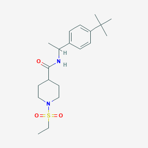 molecular formula C20H32N2O3S B4486774 N-[1-(4-TERT-BUTYLPHENYL)ETHYL]-1-(ETHANESULFONYL)PIPERIDINE-4-CARBOXAMIDE 