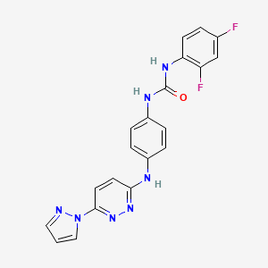 molecular formula C20H15F2N7O B4486812 N-(2,4-difluorophenyl)-N'-(4-{[6-(1H-pyrazol-1-yl)-3-pyridazinyl]amino}phenyl)urea 