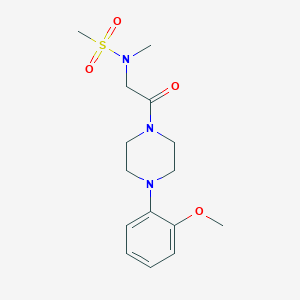 molecular formula C15H23N3O4S B4486848 N-[2-[4-(2-methoxyphenyl)piperazin-1-yl]-2-oxoethyl]-N-methylmethanesulfonamide 