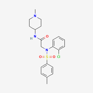 molecular formula C21H26ClN3O3S B4486869 N~2~-(2-chlorophenyl)-N~2~-[(4-methylphenyl)sulfonyl]-N~1~-(1-methyl-4-piperidinyl)glycinamide 