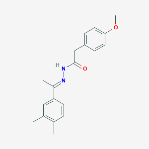 molecular formula C19H22N2O2 B448688 N'-[1-(3,4-dimethylphenyl)ethylidene]-2-(4-methoxyphenyl)acetohydrazide 