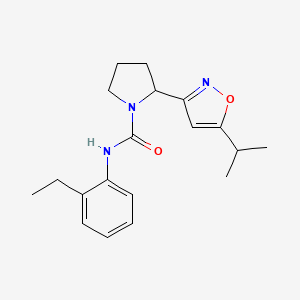 molecular formula C19H25N3O2 B4486947 N-(2-Ethylphenyl)-2-[5-(propan-2-YL)-1,2-oxazol-3-YL]pyrrolidine-1-carboxamide 