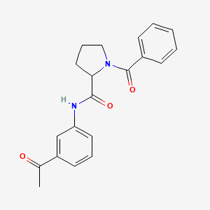 molecular formula C20H20N2O3 B4486974 N-(3-acetylphenyl)-1-benzoylprolinamide 