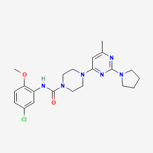molecular formula C21H27ClN6O2 B4487073 N-(5-Chloro-2-methoxyphenyl)-4-[6-methyl-2-(pyrrolidin-1-YL)pyrimidin-4-YL]piperazine-1-carboxamide 
