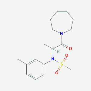molecular formula C17H26N2O3S B4487098 N-[2-(1-azepanyl)-1-methyl-2-oxoethyl]-N-(3-methylphenyl)methanesulfonamide 