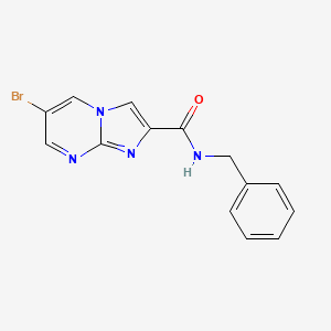molecular formula C14H11BrN4O B4487103 N-benzyl-6-bromoimidazo[1,2-a]pyrimidine-2-carboxamide 