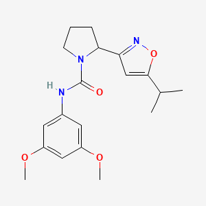 molecular formula C19H25N3O4 B4487131 N-(3,5-Dimethoxyphenyl)-2-[5-(propan-2-YL)-1,2-oxazol-3-YL]pyrrolidine-1-carboxamide 