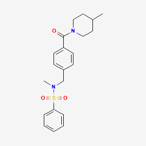 molecular formula C21H26N2O3S B4487152 N-methyl-N-{4-[(4-methyl-1-piperidinyl)carbonyl]benzyl}benzenesulfonamide 