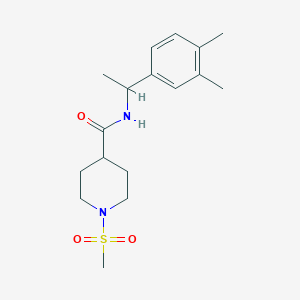 molecular formula C17H26N2O3S B4487191 N-[1-(3,4-DIMETHYLPHENYL)ETHYL]-1-METHANESULFONYLPIPERIDINE-4-CARBOXAMIDE 