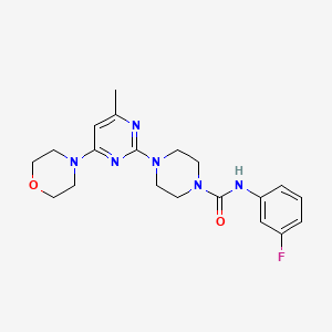 molecular formula C20H25FN6O2 B4487203 N-(3-fluorophenyl)-4-[4-methyl-6-(4-morpholinyl)-2-pyrimidinyl]-1-piperazinecarboxamide 