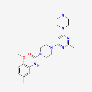 molecular formula C23H33N7O2 B4487259 N-(2-methoxy-5-methylphenyl)-4-[2-methyl-6-(4-methyl-1-piperazinyl)-4-pyrimidinyl]-1-piperazinecarboxamide 