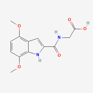 molecular formula C13H14N2O5 B4487265 N-(4,7-dimethoxy-1H-indole-2-carbonyl)glycine 