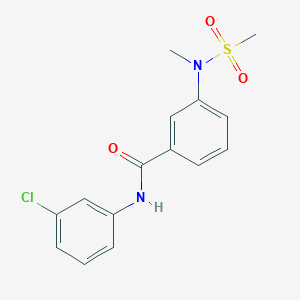 molecular formula C15H15ClN2O3S B4487320 N-(3-chlorophenyl)-3-[methyl(methylsulfonyl)amino]benzamide 