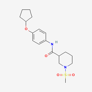 molecular formula C18H26N2O4S B4487334 N-[4-(CYCLOPENTYLOXY)PHENYL]-1-METHANESULFONYLPIPERIDINE-3-CARBOXAMIDE 