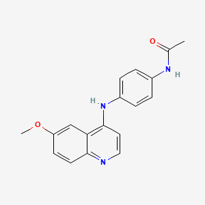 molecular formula C18H17N3O2 B4487336 N-{4-[(6-methoxy-4-quinolinyl)amino]phenyl}acetamide 