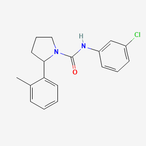 molecular formula C18H19ClN2O B4487360 N-(3-chlorophenyl)-2-(2-methylphenyl)-1-pyrrolidinecarboxamide 