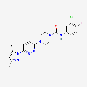molecular formula C20H21ClFN7O B4487415 N-(3-chloro-4-fluorophenyl)-4-[6-(3,5-dimethyl-1H-pyrazol-1-yl)-3-pyridazinyl]-1-piperazinecarboxamide 