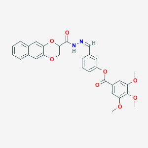 molecular formula C30H26N2O8 B448745 3-{[(Z)-2-(2,3-DIHYDRONAPHTHO[2,3-B][1,4]DIOXIN-2-YLCARBONYL)HYDRAZONO]METHYL}PHENYL 3,4,5-TRIMETHOXYBENZOATE 