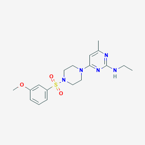 molecular formula C18H25N5O3S B4487527 N-ethyl-4-{4-[(3-methoxyphenyl)sulfonyl]-1-piperazinyl}-6-methyl-2-pyrimidinamine 