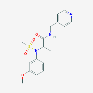 molecular formula C17H21N3O4S B4487556 N~2~-(3-methoxyphenyl)-N~2~-(methylsulfonyl)-N~1~-(4-pyridinylmethyl)alaninamide 