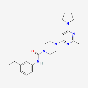 molecular formula C22H30N6O B4487570 N-(3-Ethylphenyl)-4-[2-methyl-6-(pyrrolidin-1-YL)pyrimidin-4-YL]piperazine-1-carboxamide 