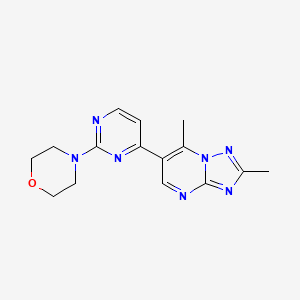 molecular formula C15H17N7O B4487613 2,7-Dimethyl-6-[2-(morpholin-4-yl)pyrimidin-4-yl][1,2,4]triazolo[1,5-a]pyrimidine 