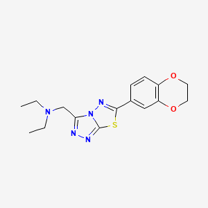 molecular formula C16H19N5O2S B4487629 N-{[6-(2,3-dihydro-1,4-benzodioxin-6-yl)[1,2,4]triazolo[3,4-b][1,3,4]thiadiazol-3-yl]methyl}-N-ethylethanamine 