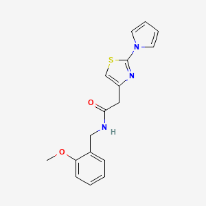 molecular formula C17H17N3O2S B4487643 N-[(2-METHOXYPHENYL)METHYL]-2-[2-(1H-PYRROL-1-YL)-1,3-THIAZOL-4-YL]ACETAMIDE 