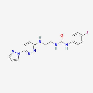 molecular formula C16H16FN7O B4487676 N-(4-fluorophenyl)-N'-(2-{[6-(1H-pyrazol-1-yl)-3-pyridazinyl]amino}ethyl)urea 