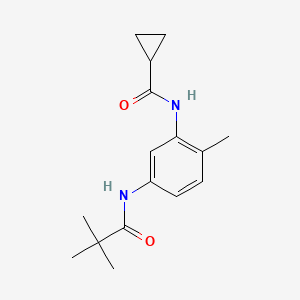 molecular formula C16H22N2O2 B4487706 N-{5-[(2,2-dimethylpropanoyl)amino]-2-methylphenyl}cyclopropanecarboxamide 