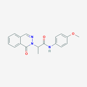 molecular formula C18H17N3O3 B4487723 N-(4-methoxyphenyl)-2-(1-oxo-2(1H)-phthalazinyl)propanamide 