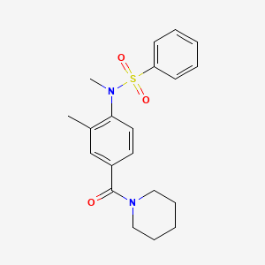 molecular formula C20H24N2O3S B4487760 N-methyl-N-[2-methyl-4-(piperidine-1-carbonyl)phenyl]benzenesulfonamide 