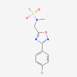 molecular formula C11H12ClN3O3S B4487764 N-{[3-(4-chlorophenyl)-1,2,4-oxadiazol-5-yl]methyl}-N-methylmethanesulfonamide 