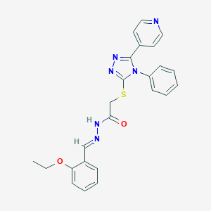 molecular formula C24H22N6O2S B448779 N'-(2-ethoxybenzylidene)-2-{[4-phenyl-5-(4-pyridinyl)-4H-1,2,4-triazol-3-yl]sulfanyl}acetohydrazide 
